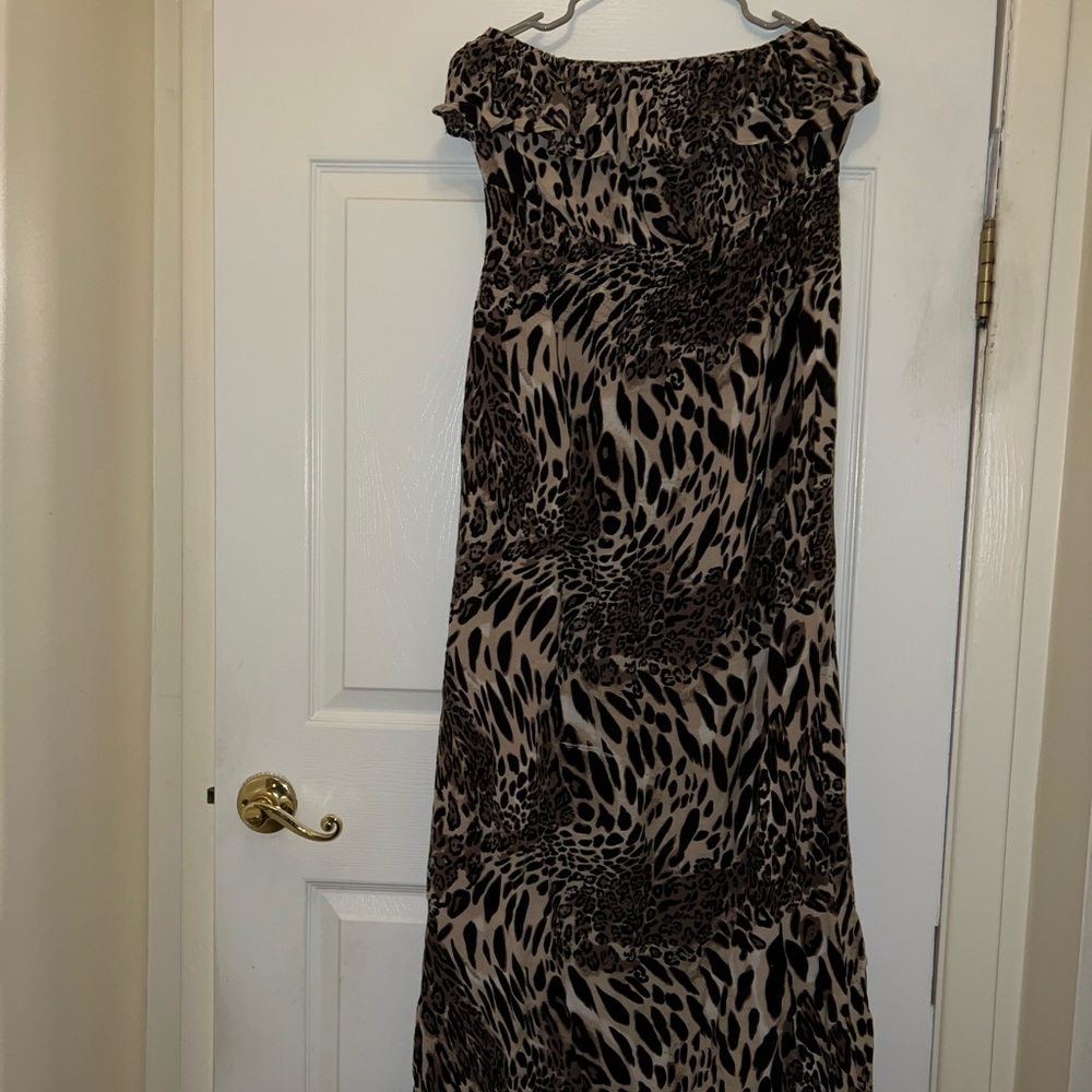 Off the Shoulder Leopard Dress